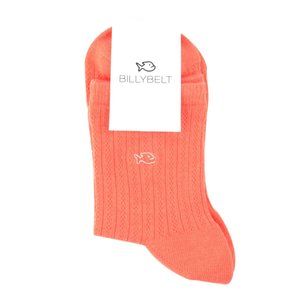 Women's Okra Orange Lace Cotton Socks